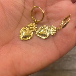 Gold Heart Hoop Earrings